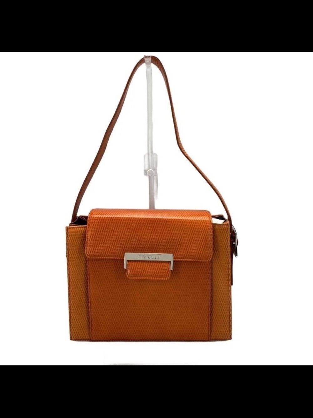 Yves Saint Laurent Orange Textured Shoulder Bag